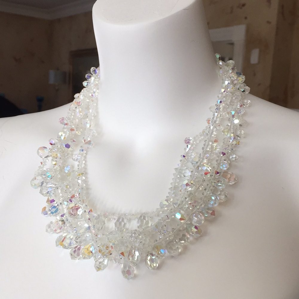 Vintage 5 strand dazzling crystal necklace